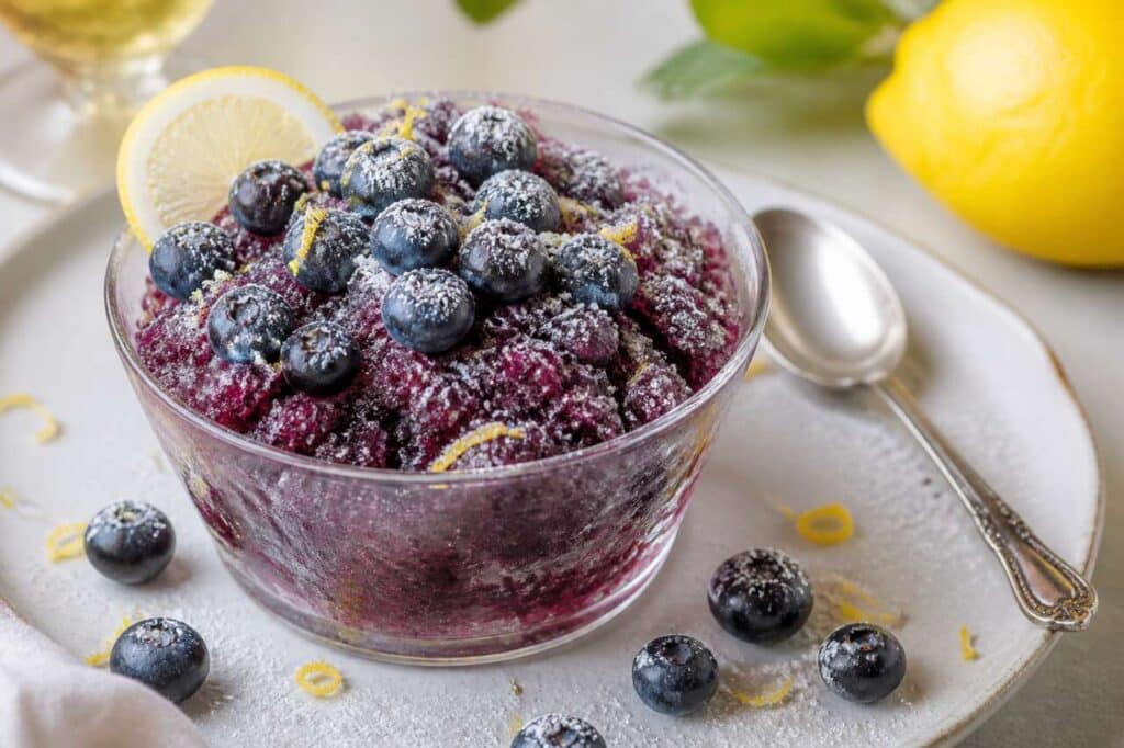 Granité Myrtilles et Limoncello : recette fraîche et simple