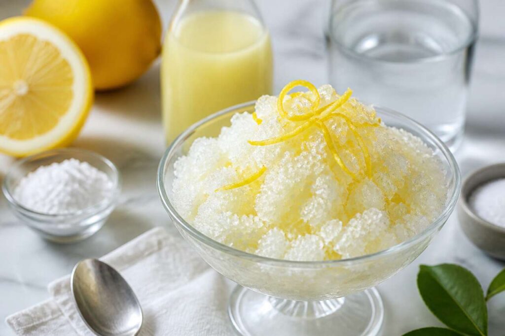 Granité au citron : recette italienne authentique