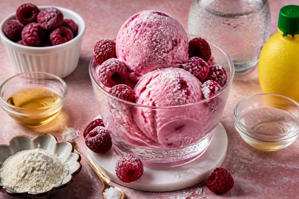 Recette de glace à la framboise maison