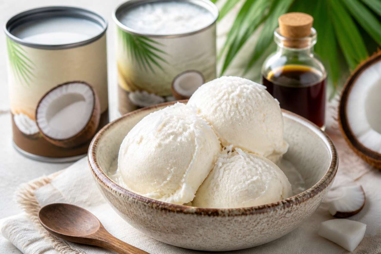 Glace à la noix de coco sans œufs : recette facile et délicieuse
