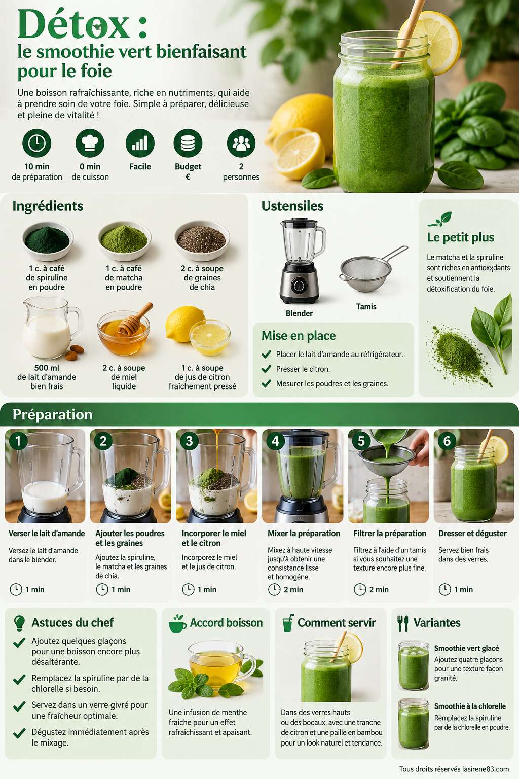 Fiche recette Détox : le smoothie vert bienfaisant pour le foie Fiche recette Détox : le smoothie vert bienfaisant pour le foie
