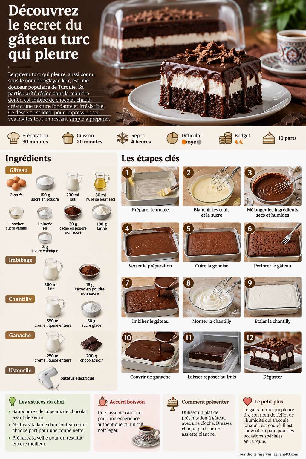 Fiche recette Découvrez le secret du gâteau turc qui pleure Fiche recette Découvrez le secret du gâteau turc qui pleure