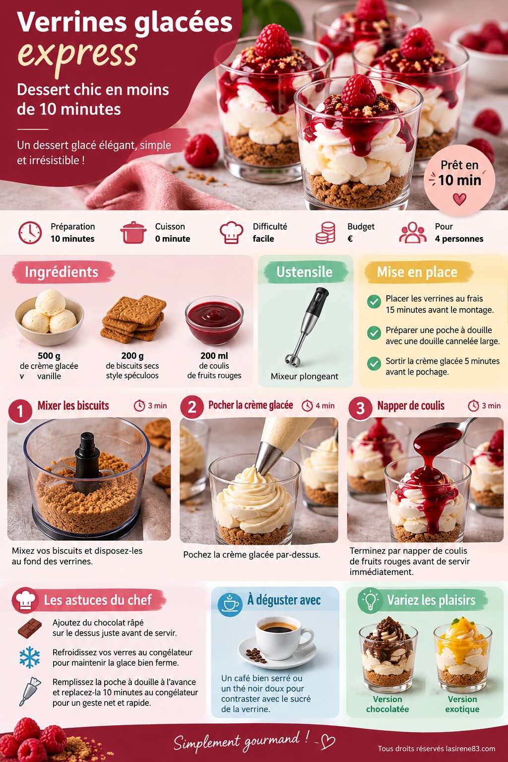 Fiche recette Verrines glacées express : dessert chic en moins de 10 minutes Fiche recette Verrines glacées express : dessert chic en moins de 10 minutes