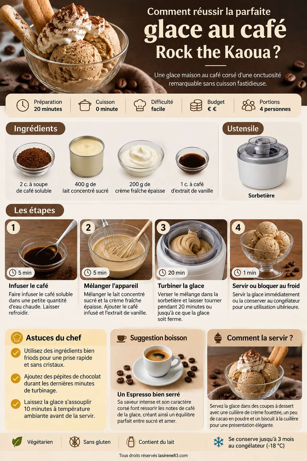 Fiche recette Comment réussir la parfaite glace au café Rock the Kaoua ? Fiche recette Comment réussir la parfaite glace au café Rock the Kaoua ?